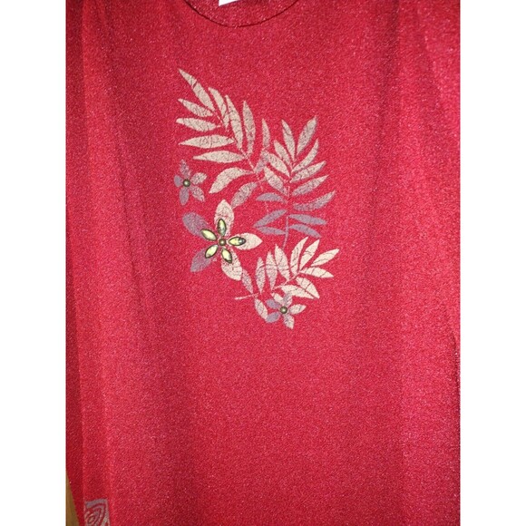 Positive Attitude Womens Size 16 Red Two Piece Jacket Long Dress Floral Açcent - Picture 4 of 14